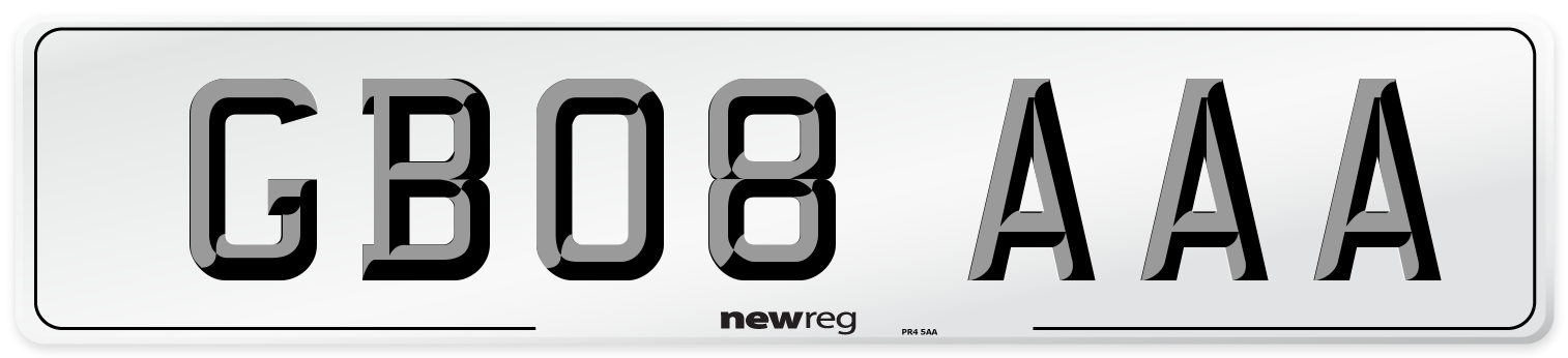 GB08 AAA Number Plate from New Reg